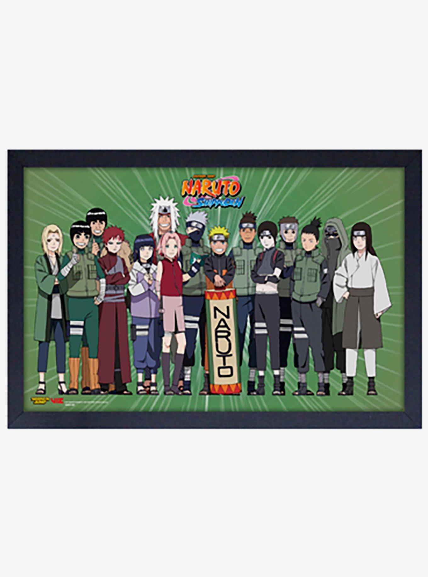 Naruto Group Lineup Framed Wood Wall Art