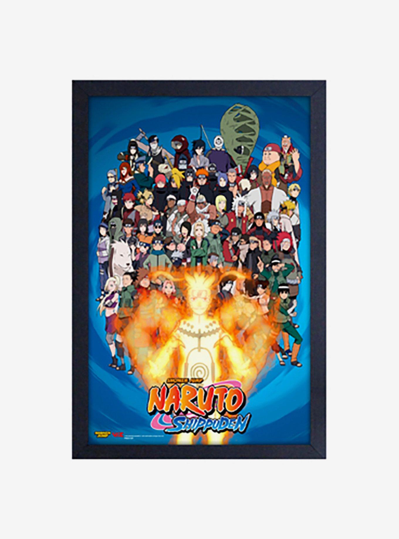 Naruto Group Of Characters Framed Wood Wall Art