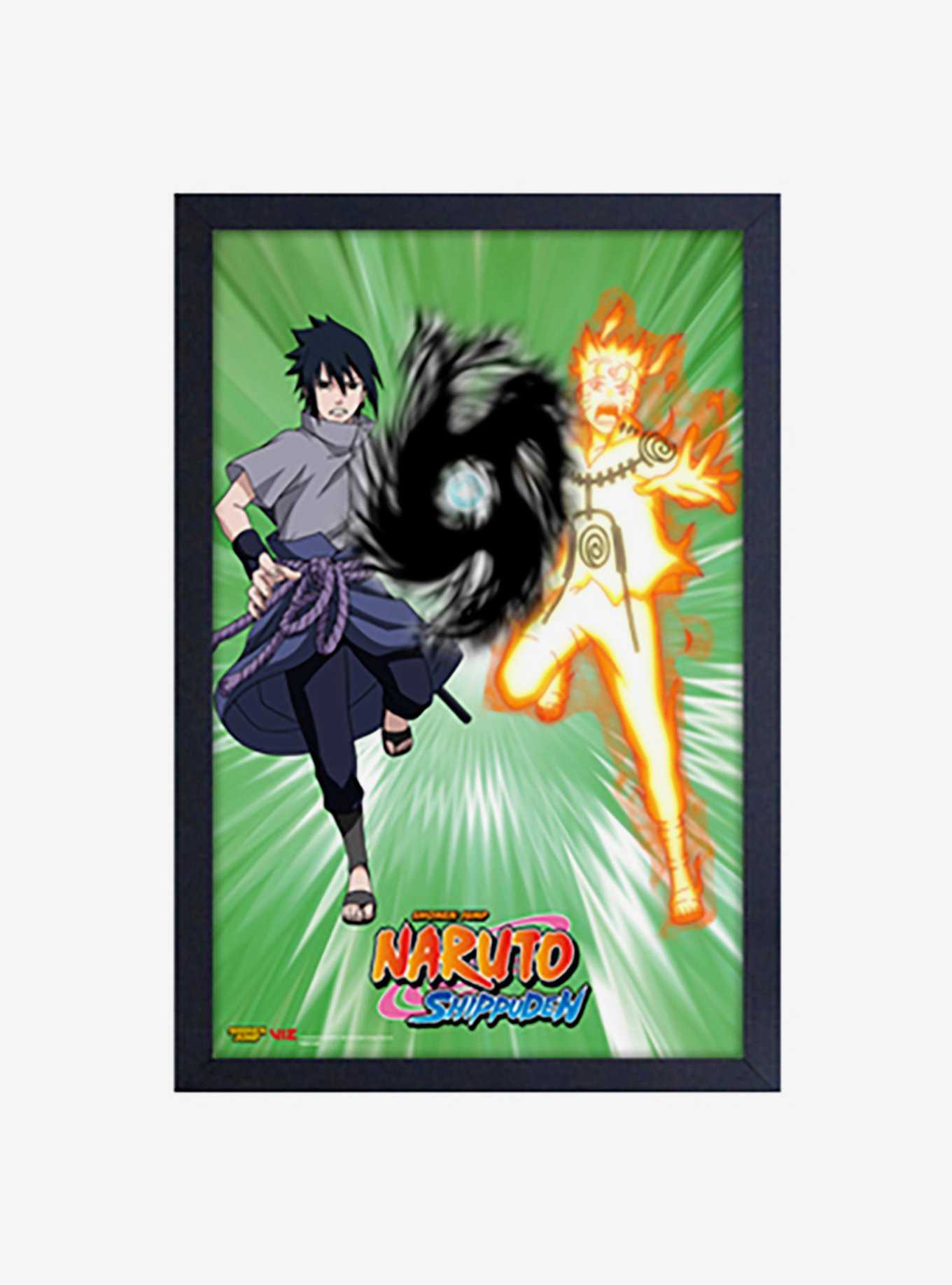 Naruto Sasuke And Naruto Charge Framed Wood Wall Art, , hi-res