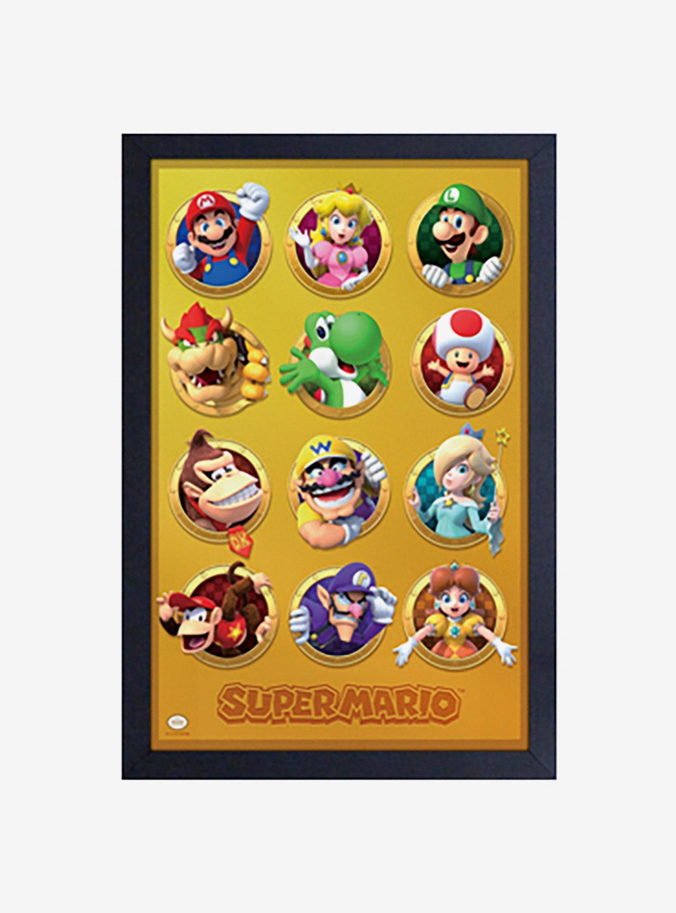 Nintendo Mario Gold Group Framed Wood Wall Art, , hi-res