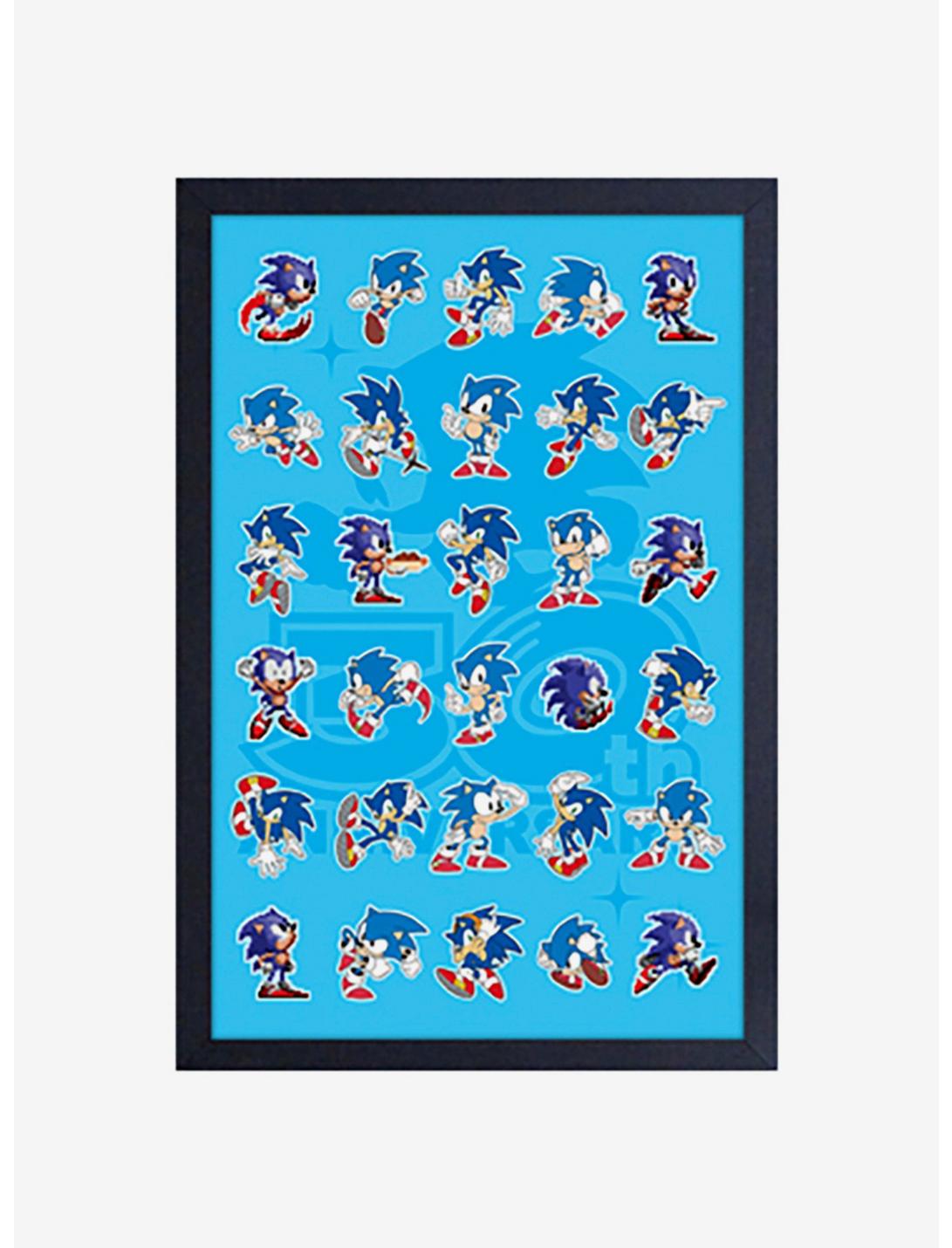 Sonic The Hedgehog 30Th Sonic Poses Through Framed Wood Wall Art, , hi-res