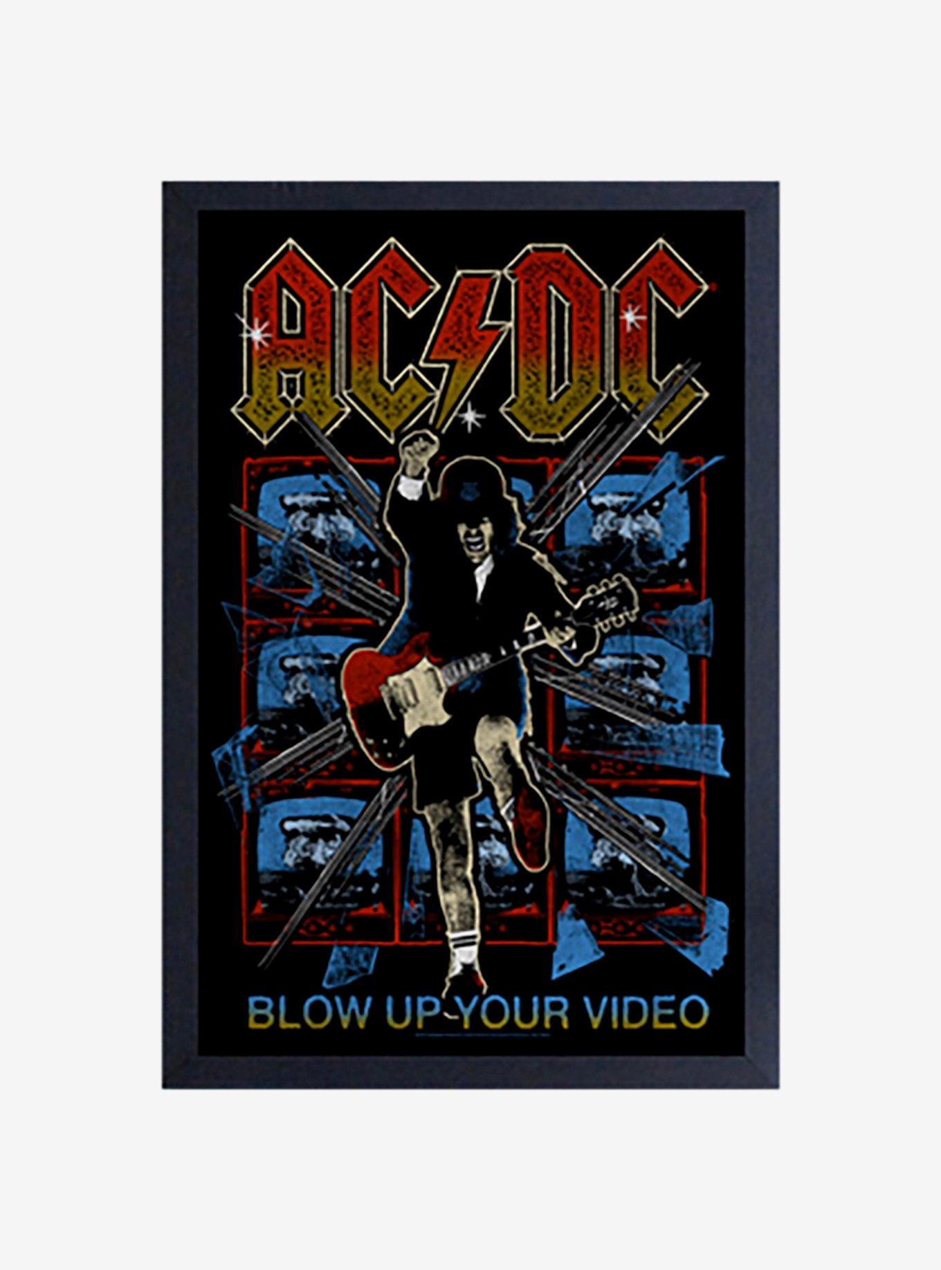 AC/DC Blow Up Your Video Sketch Framed Wood Wall Art, , hi-res