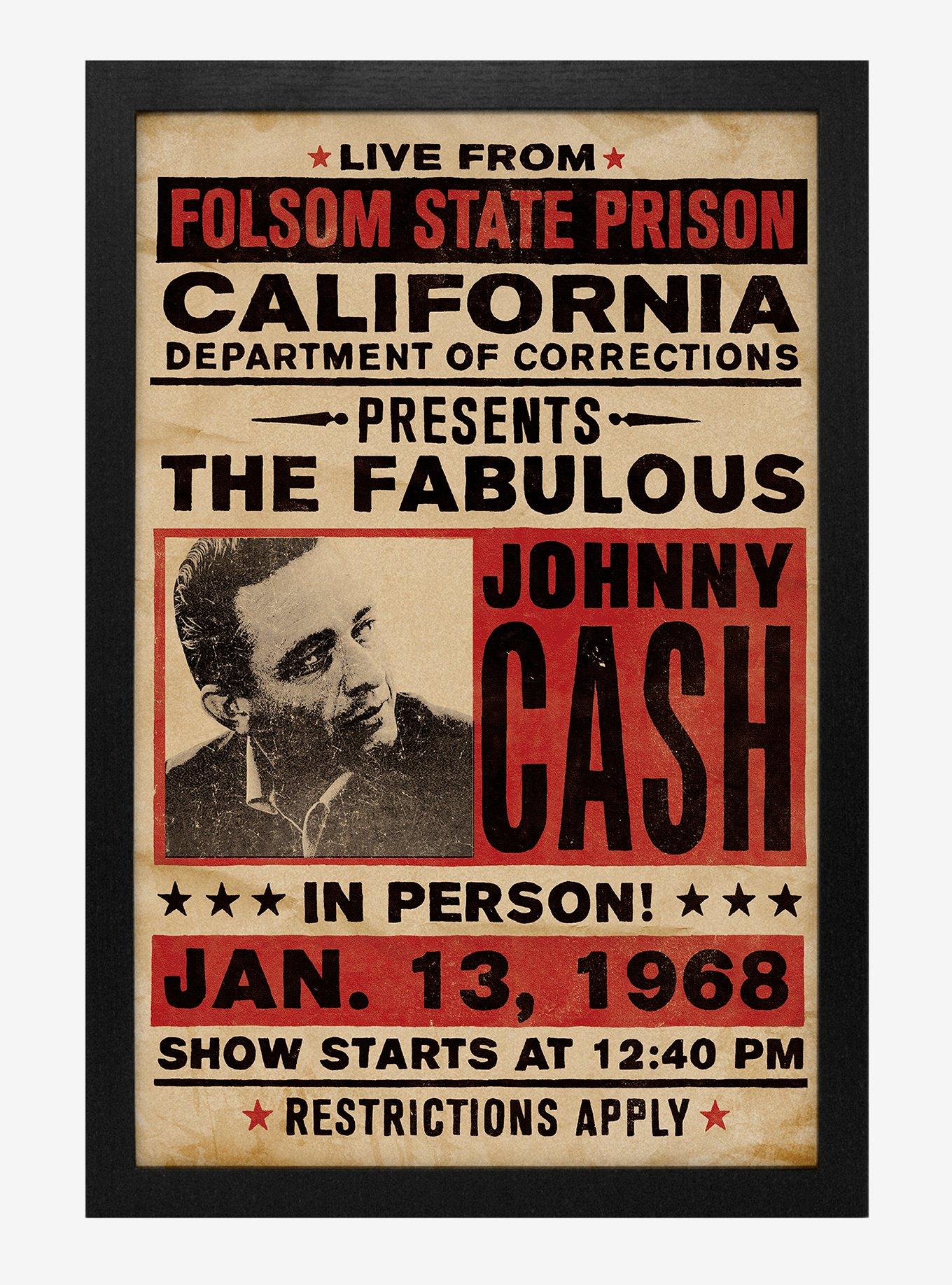 Johnny Cash Folsom State In Person Framed Wood Wall Art, , hi-res