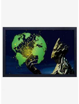 Marvel Guardians Of The Galaxy Groot Earth Framed Wood Wall Art, , hi-res
