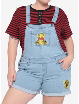 Disney Winnie The Pooh Sunflowers Shortalls Plus Size, , hi-res