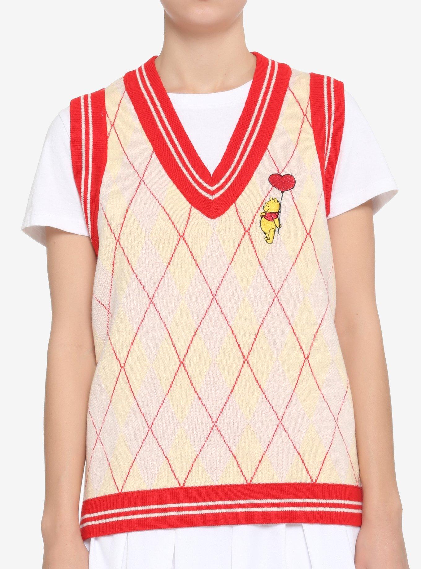 Her Universe Disney Winnie The Pooh Argyle Sweater Vest, MULTI, hi-res