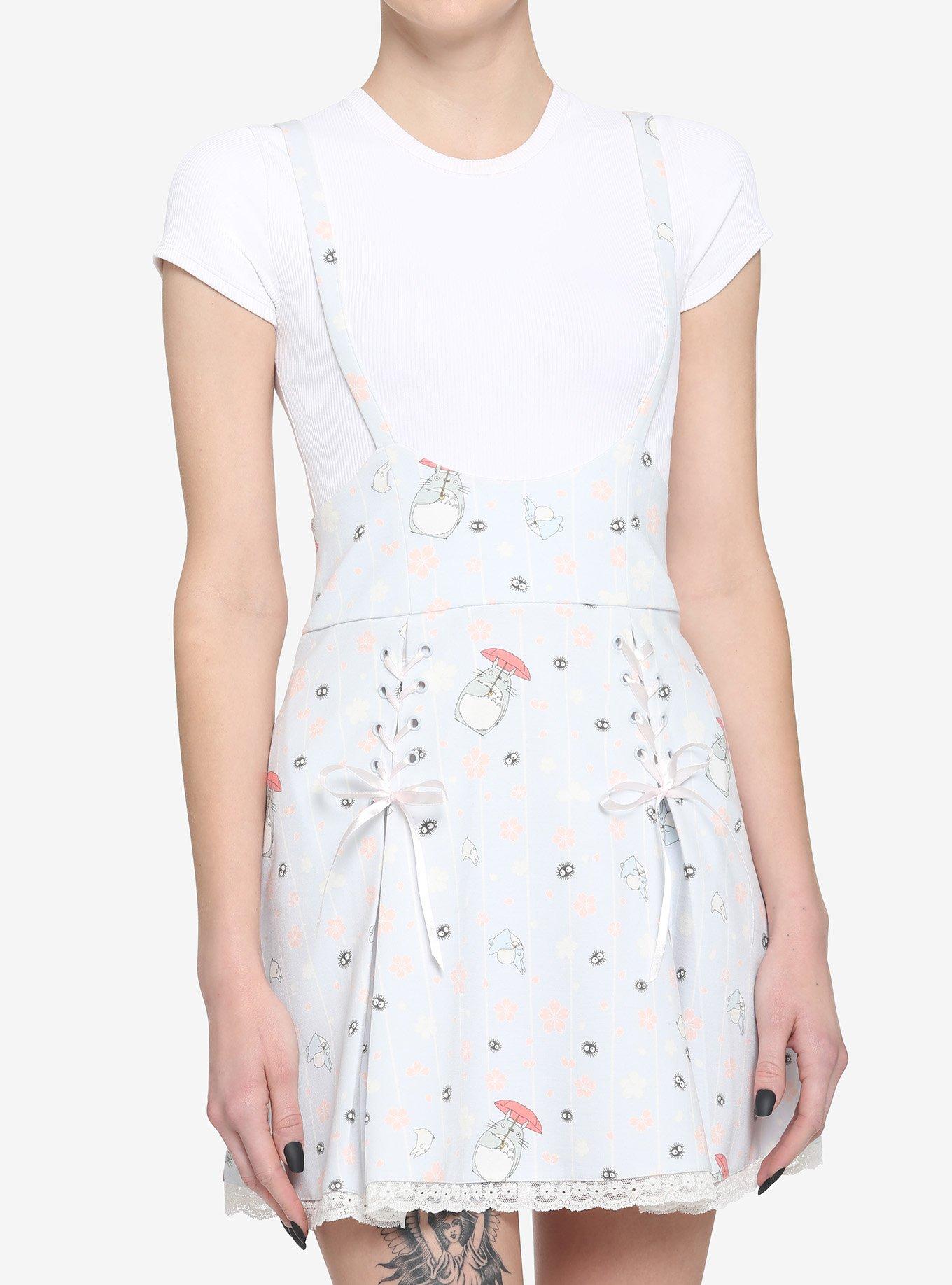 Studio Ghibli My Neighbor Totoro Cherry Blossoms Lace-Up Suspender Skirt, MULTI, hi-res