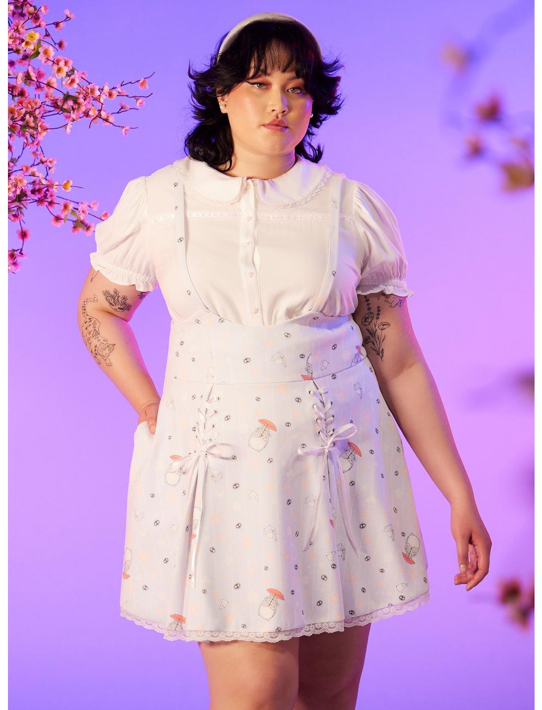 Studio Ghibli My Neighbor Totoro Cherry Blossoms Lace-Up Suspender Skirt Plus Size, MULTI, hi-res