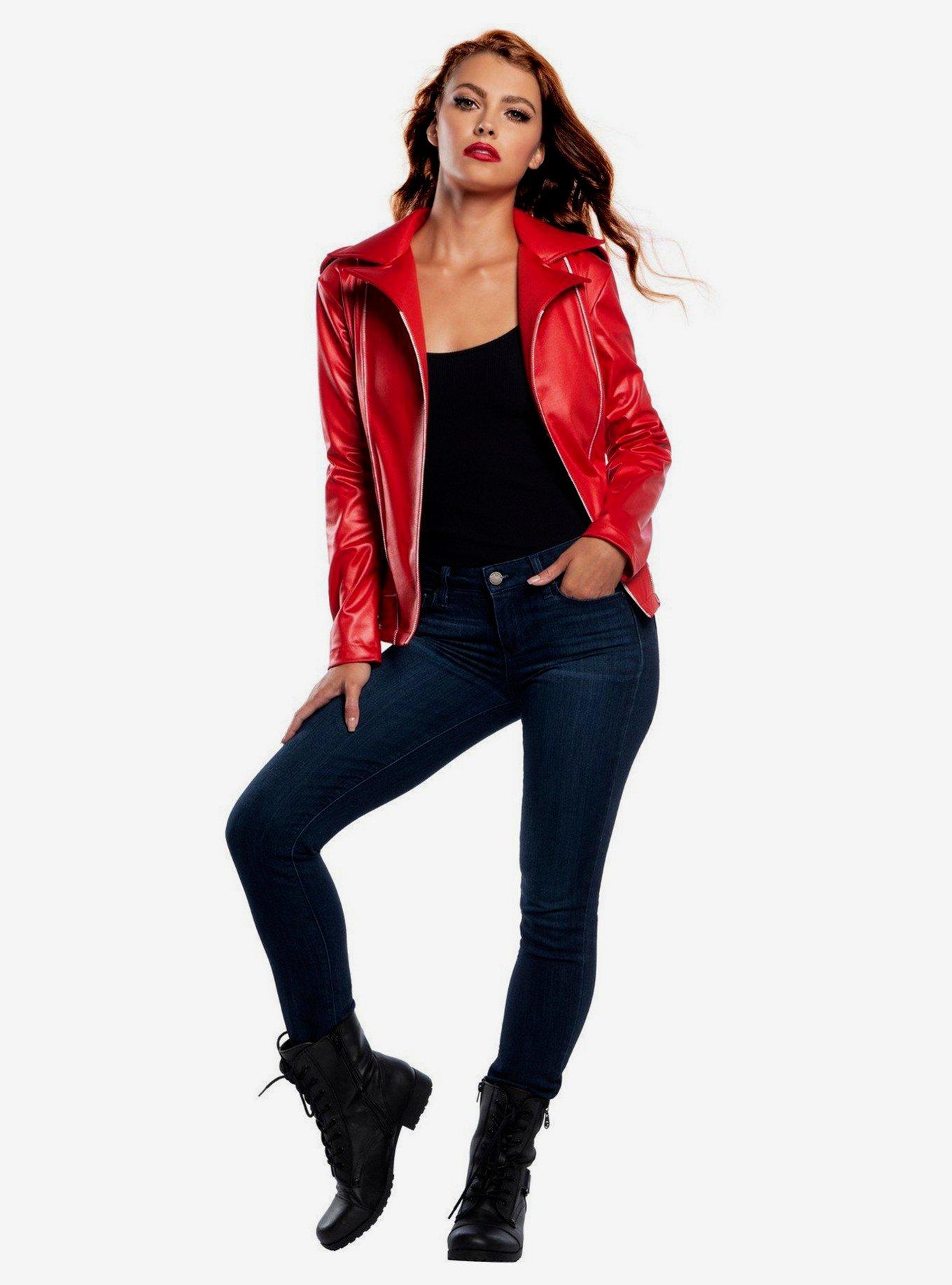 Riverdale Cherry Blossom Serpent Jacket Costume, RED, hi-res