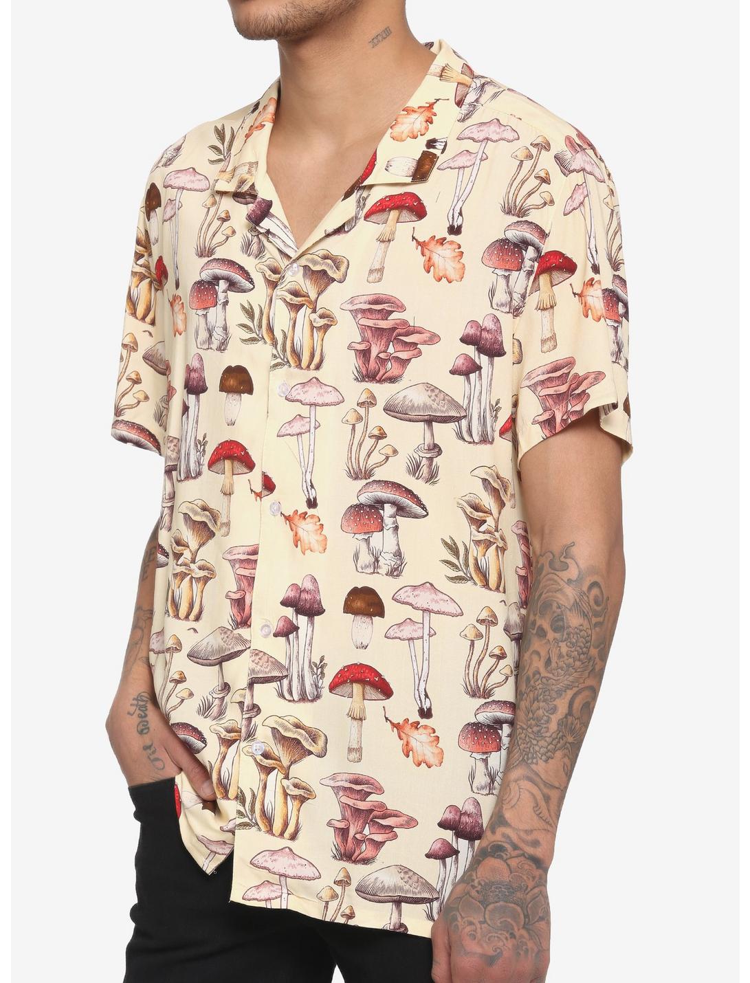 Mushroom Woven Button-Up, SAND, hi-res