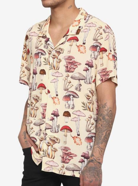 Mushroom Woven Button-Up | Hot Topic