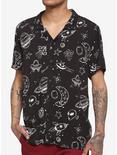Space UFO Woven Button-Up, BLACK, hi-res