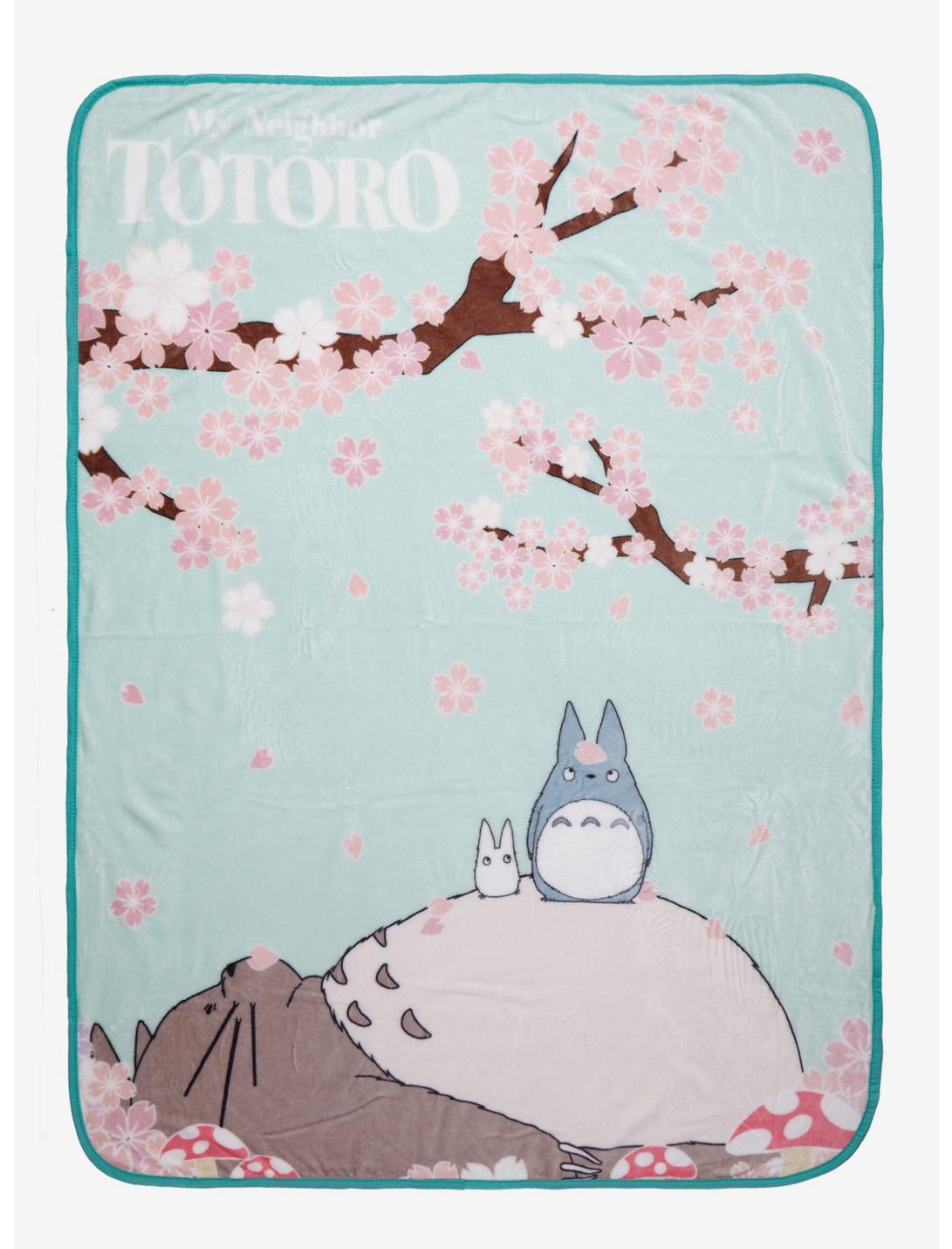 Studio Ghibli My Neighbor Totoro Cherry Blossom Throw Blanket, , hi-res