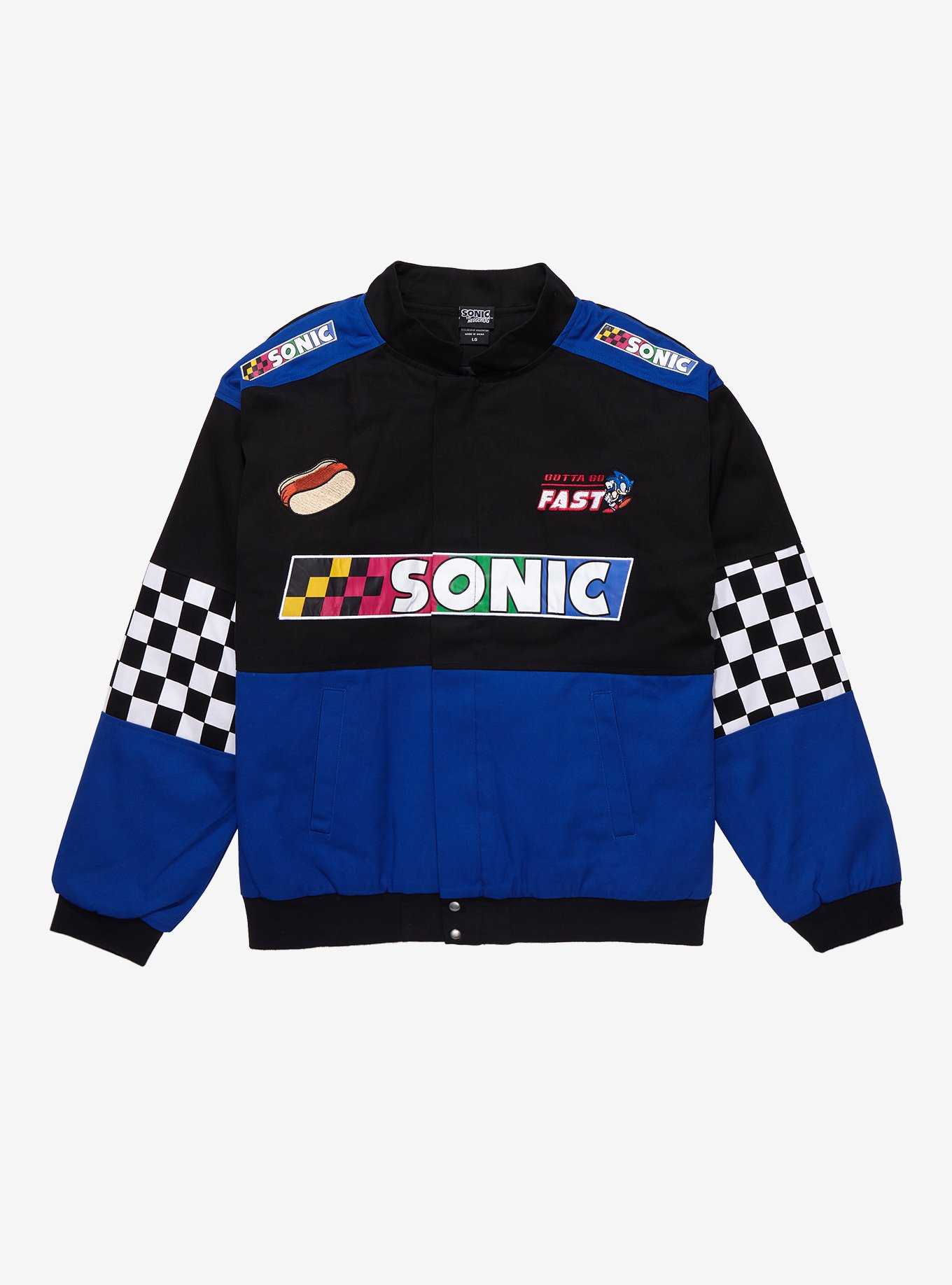Sonic the Hedgehog Checkered Racing Jacket - BoxLunch Exclusive, , hi-res