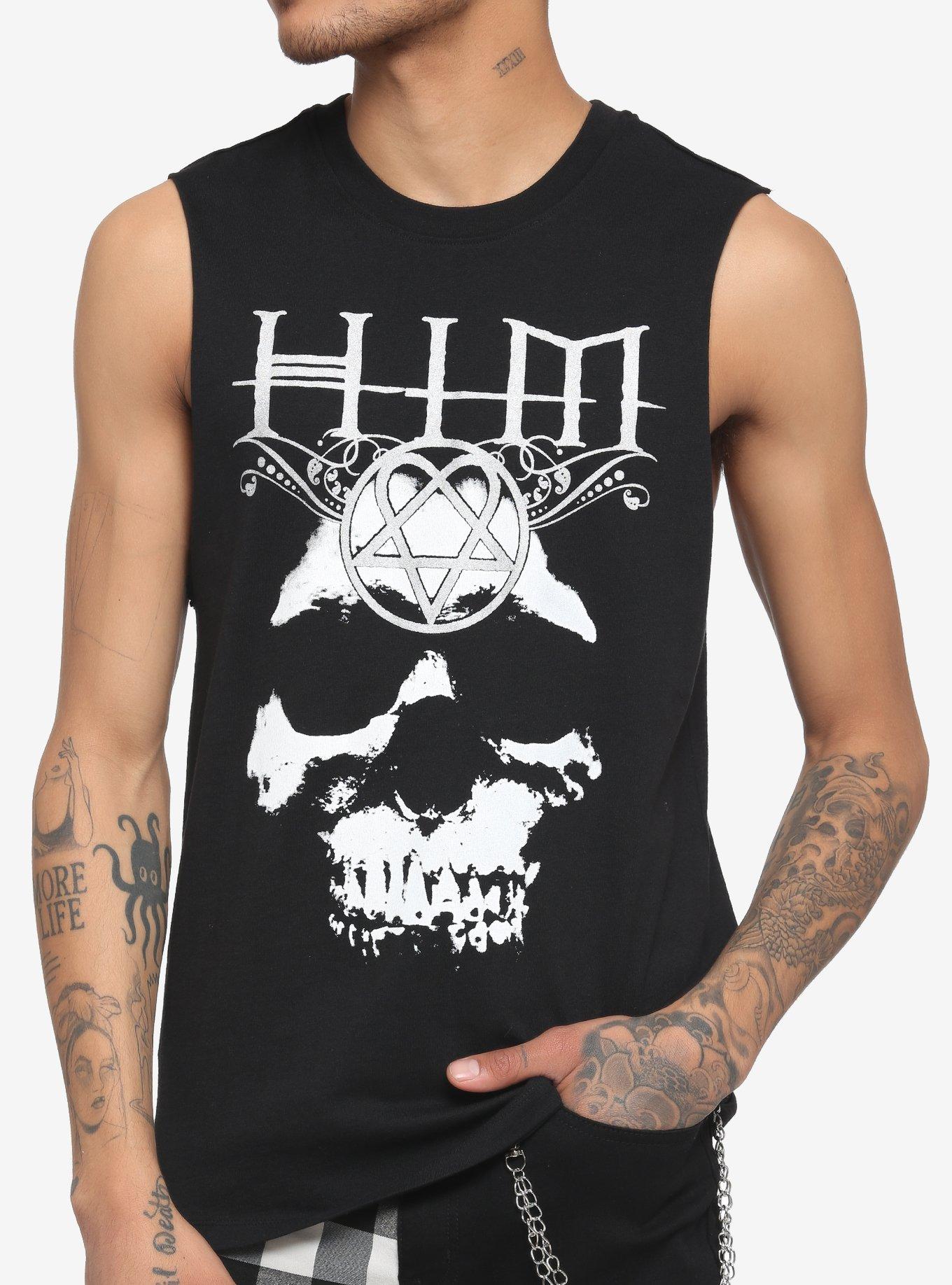HIM Skull Muscle Tank Top, BLACK, hi-res