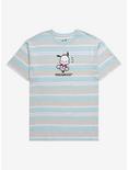 Sanrio Pochacco Portrait Embroidered Stripe T-Shirt - BoxLunch Exclusive, MULTI, hi-res