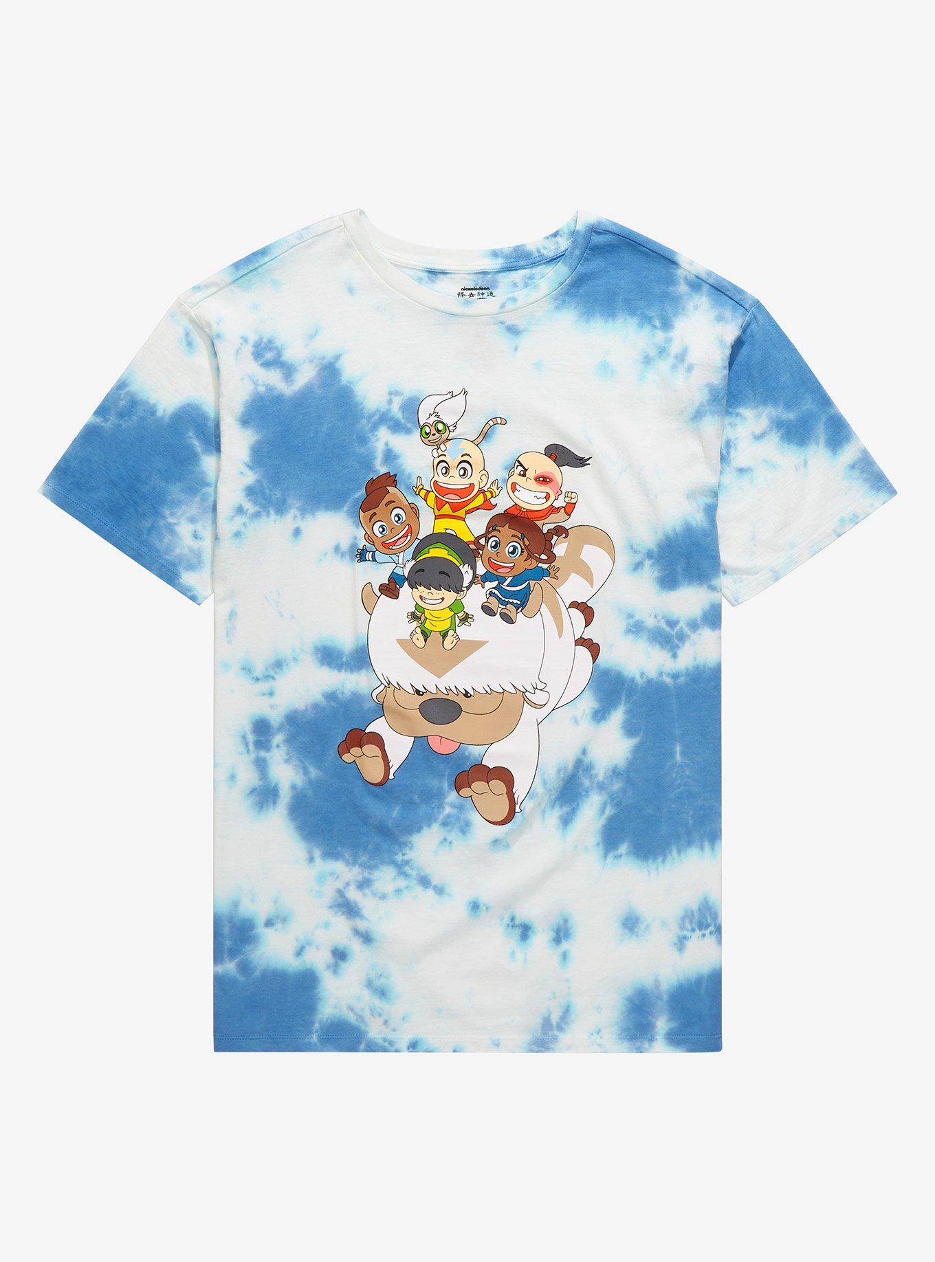 Avatar: The Last Airbender Chibi Gaang Flying Tie-Dye T-Shirt ...