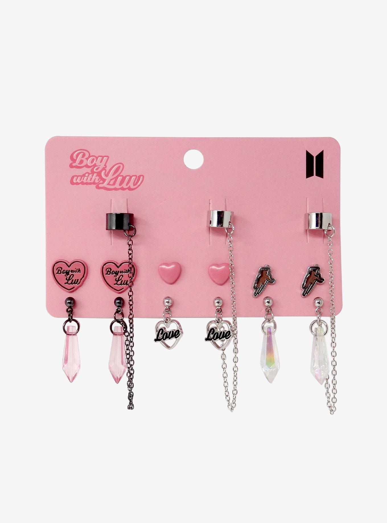 BTS Boy With Luv Mismatch Earring & Cuff Set Hot Topic