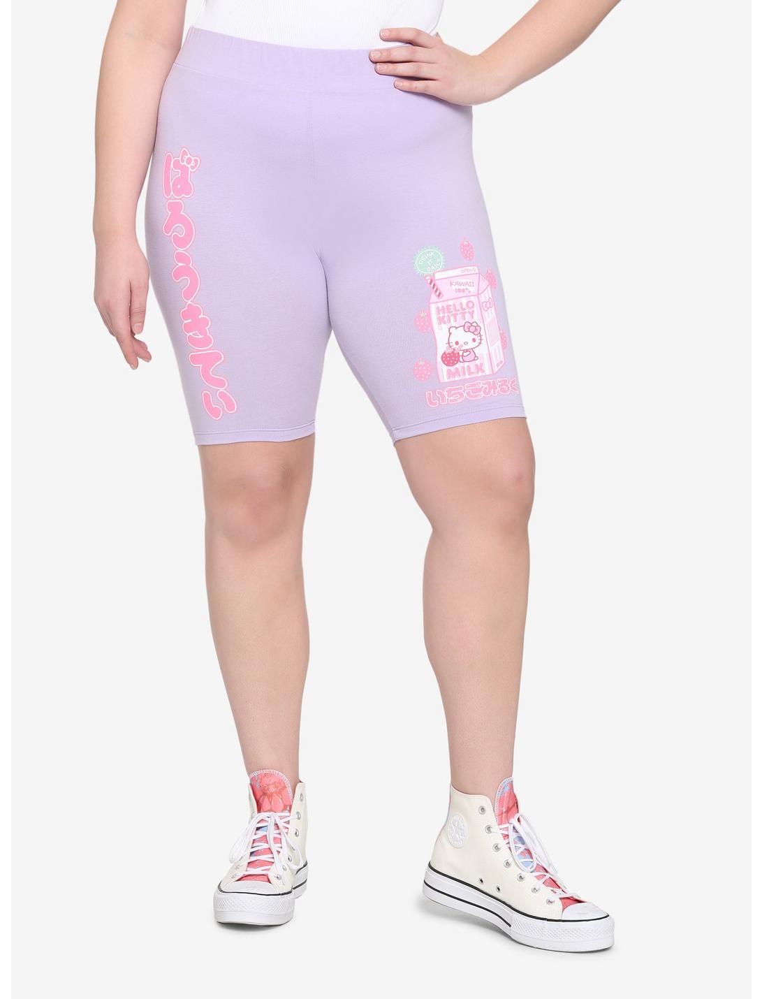 Hello Kitty Strawberry Milk Bike Shorts Plus Size, MULTI, hi-res