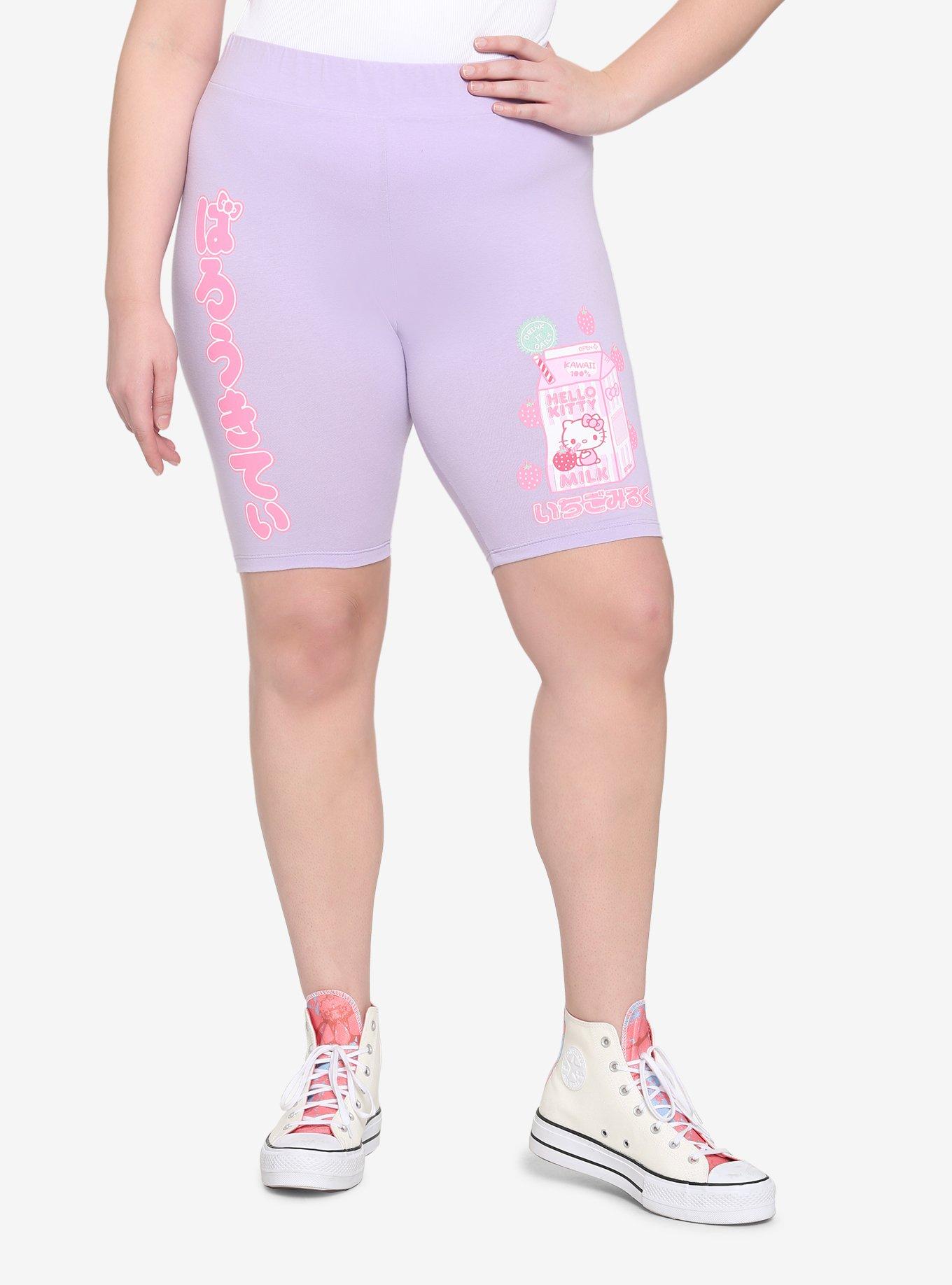 Hello Kitty Strawberry Milk Bike Shorts Plus Size, MULTI, hi-res