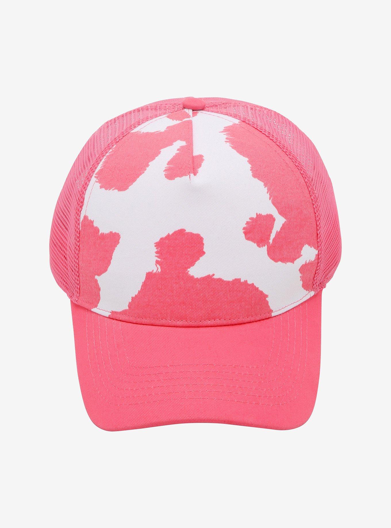 Pink Cow Print Trucker Hat, , hi-res