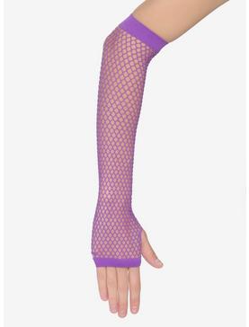 Purple Fishnet Arm Warmers, , hi-res