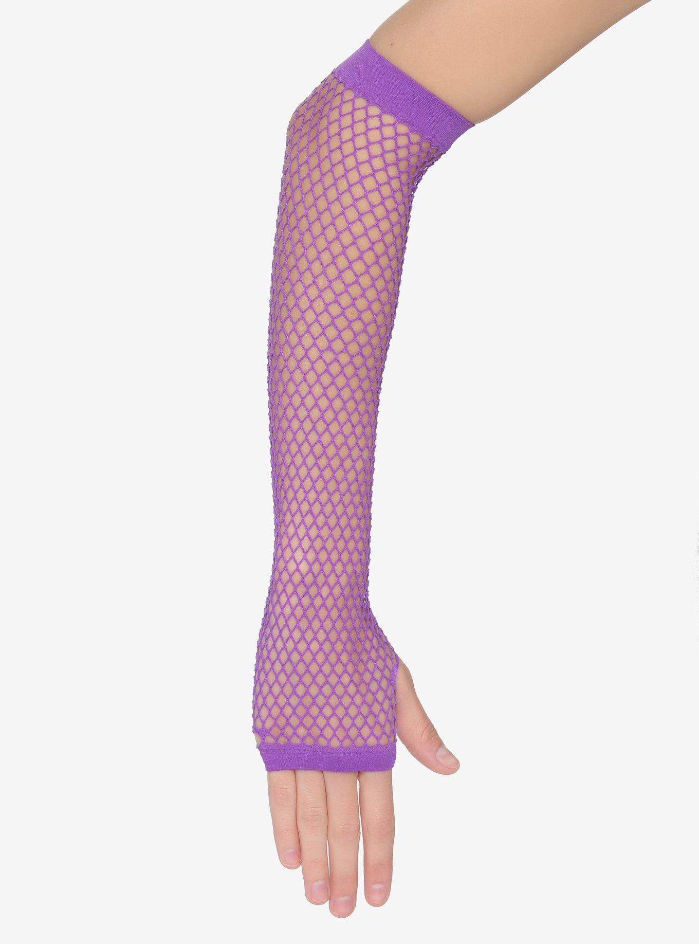 Purple Fishnet Arm Warmers