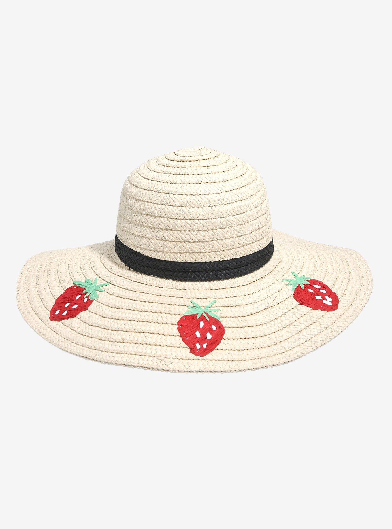 Strawberry Straw Floppy Hat, , hi-res