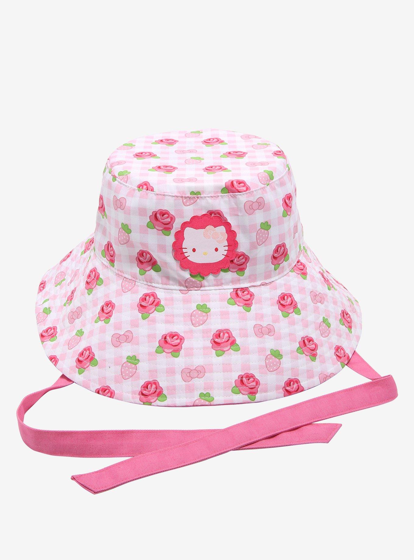 Hello Kitty Pink Gingham Large Bucket Hat, , hi-res