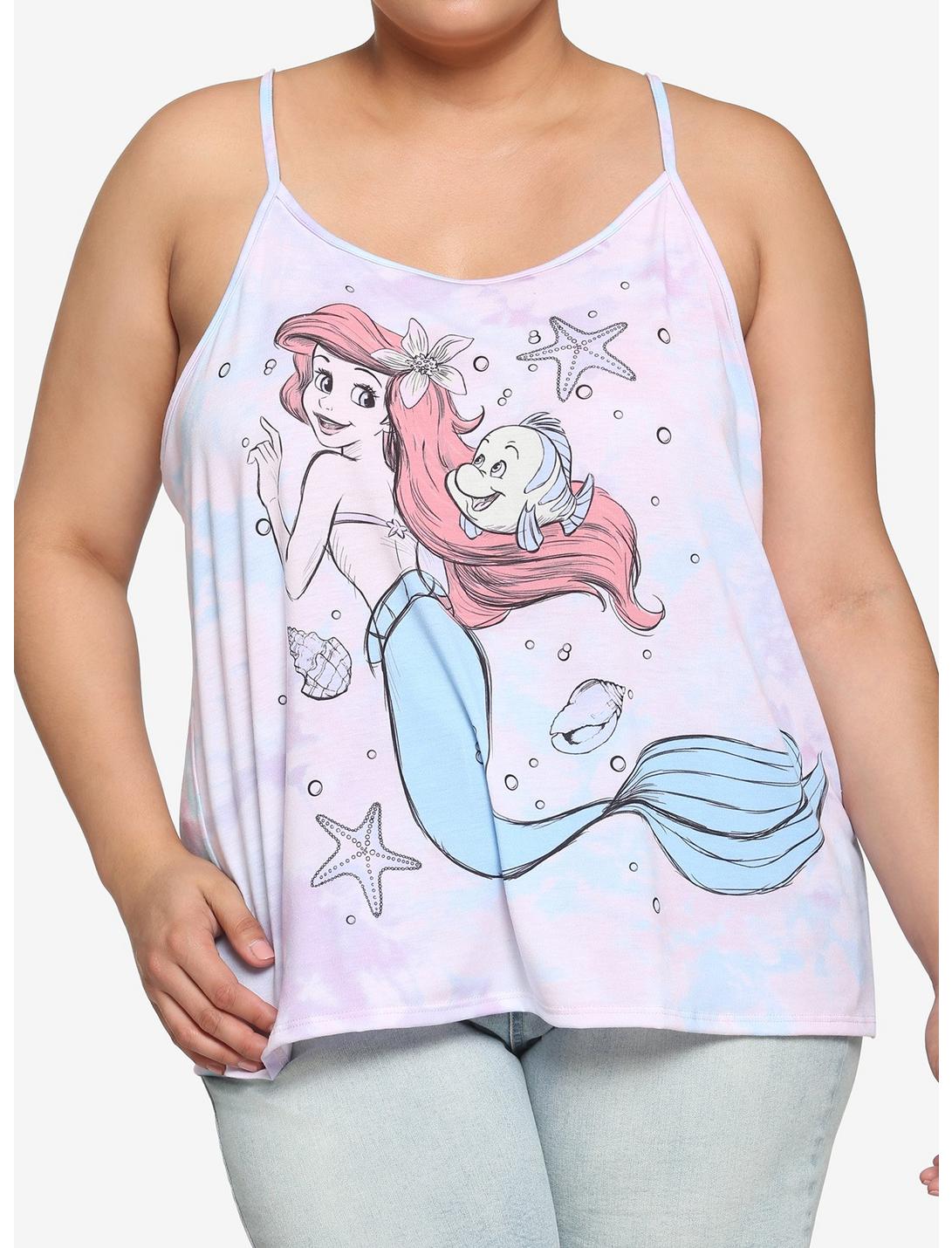 Disney The Little Mermaid Pastel Watercolor Girls Cami Plus Size, MULTI, hi-res