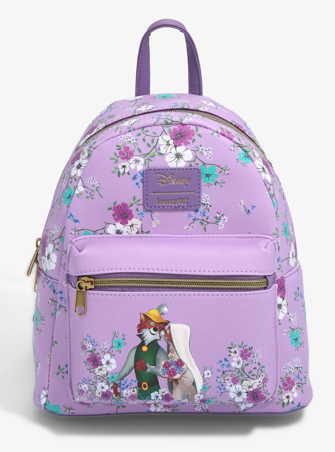 Loungefly Disney Robin Hood Kisses Floral Mini Backpack, , hi-res