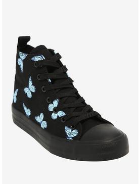 Black & Blue Butterfly Hi-Top Sneakers, , hi-res