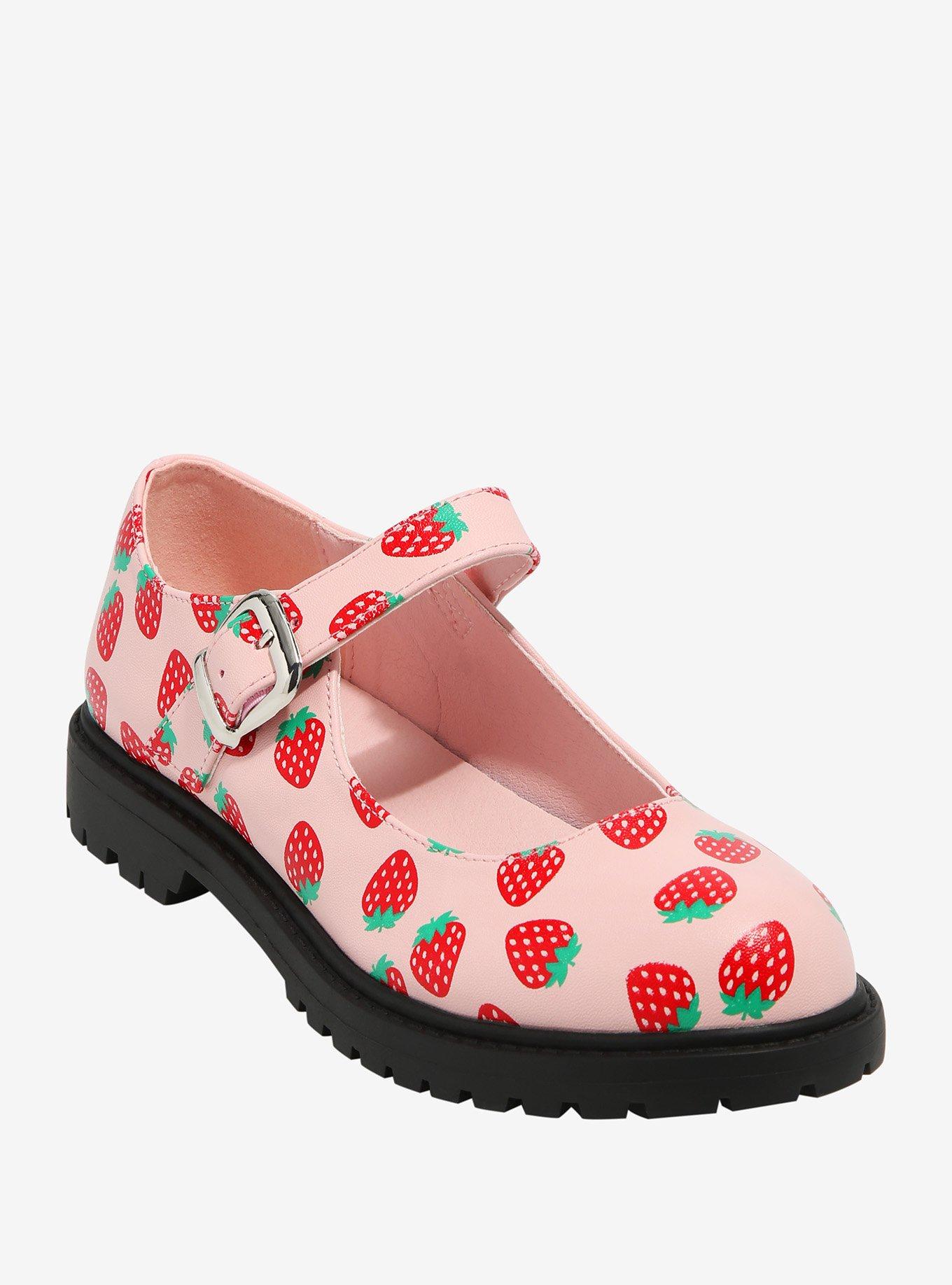 Pink Strawberry Mary Janes | Hot Topic