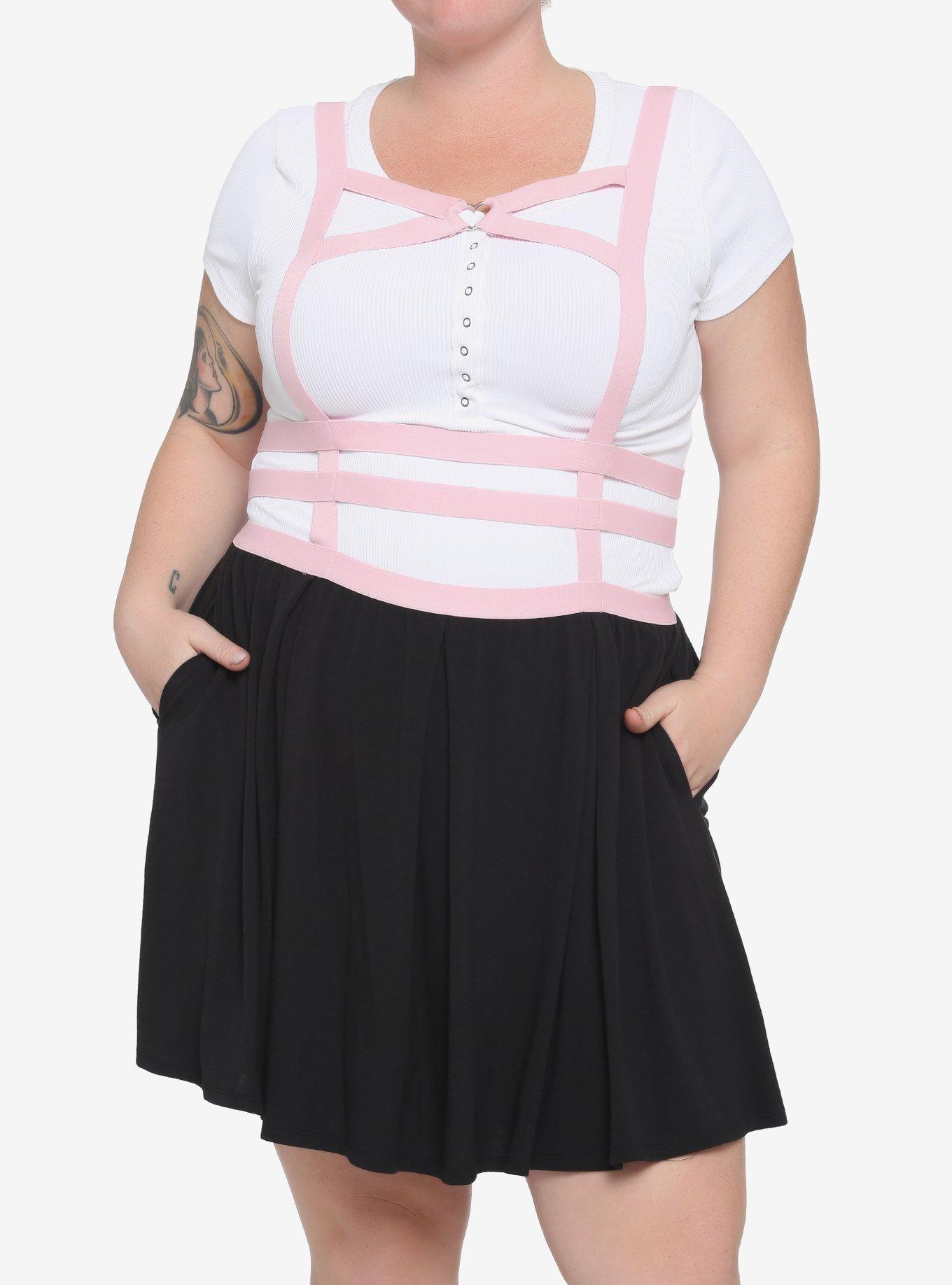 Black u0026 Pink Heart Harness Suspender Skirt Plus Size