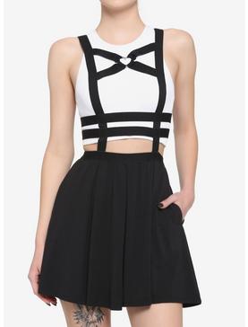 Black Heart Cage Suspender Skirt, , hi-res