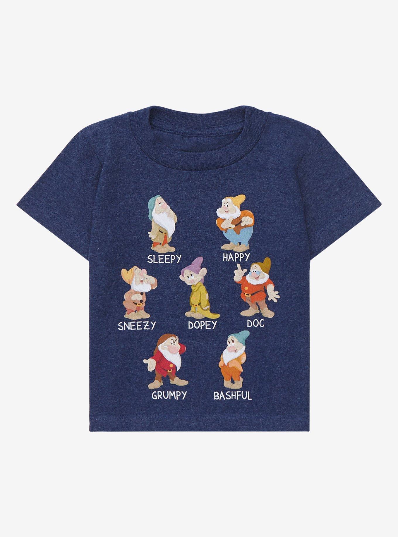 Disney Snow White and the Seven Dwarfs Dwarfs Character Portraits Toddler T-Shirt - BoxLunch Exclusive, STEEL BLUE, hi-res