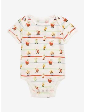 Disney Snow White and the Seven Dwarfs Allover Print Striped Infant One-Piece - BoxLunch Exclusive , , hi-res