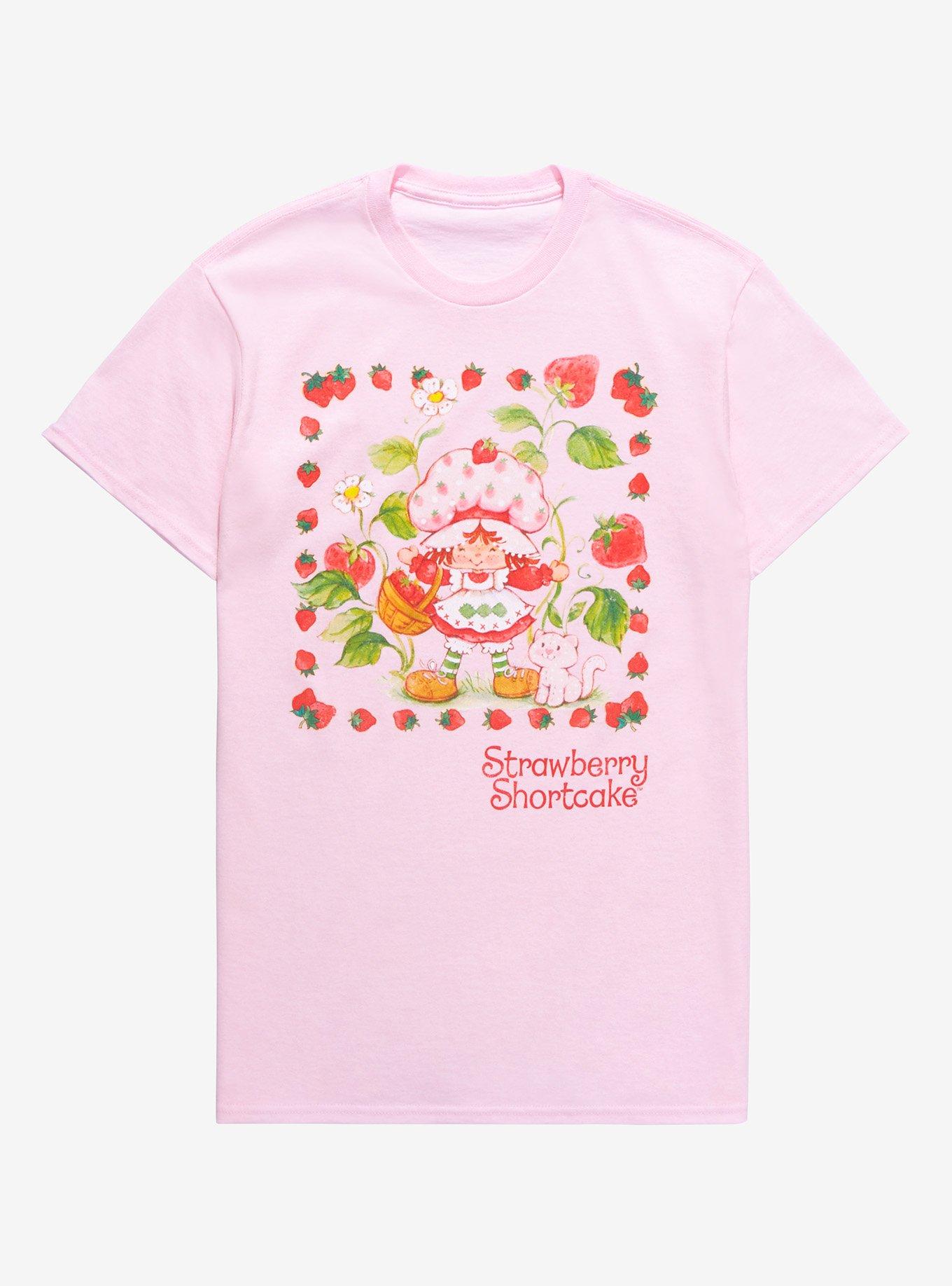 Strawberry Shortcake Strawberry & Custard Women's T-Shirt - BoxLunch Exclusive, LIGHT PINK, hi-res