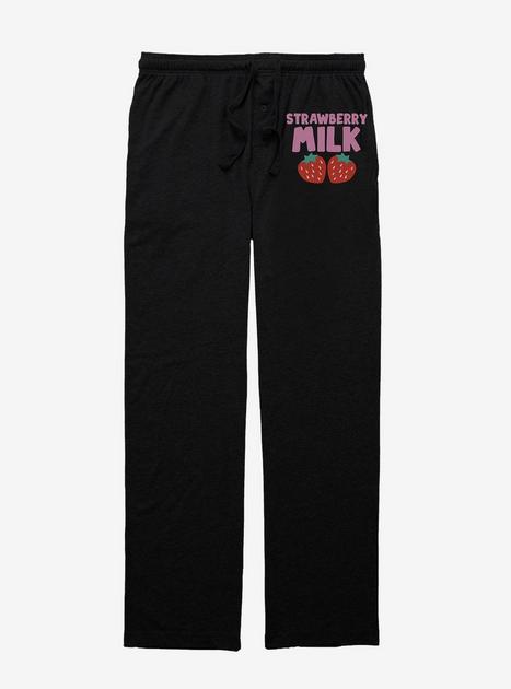 Strawberry Milk Milk Berries Pajama Pants BLACK Hot Topic