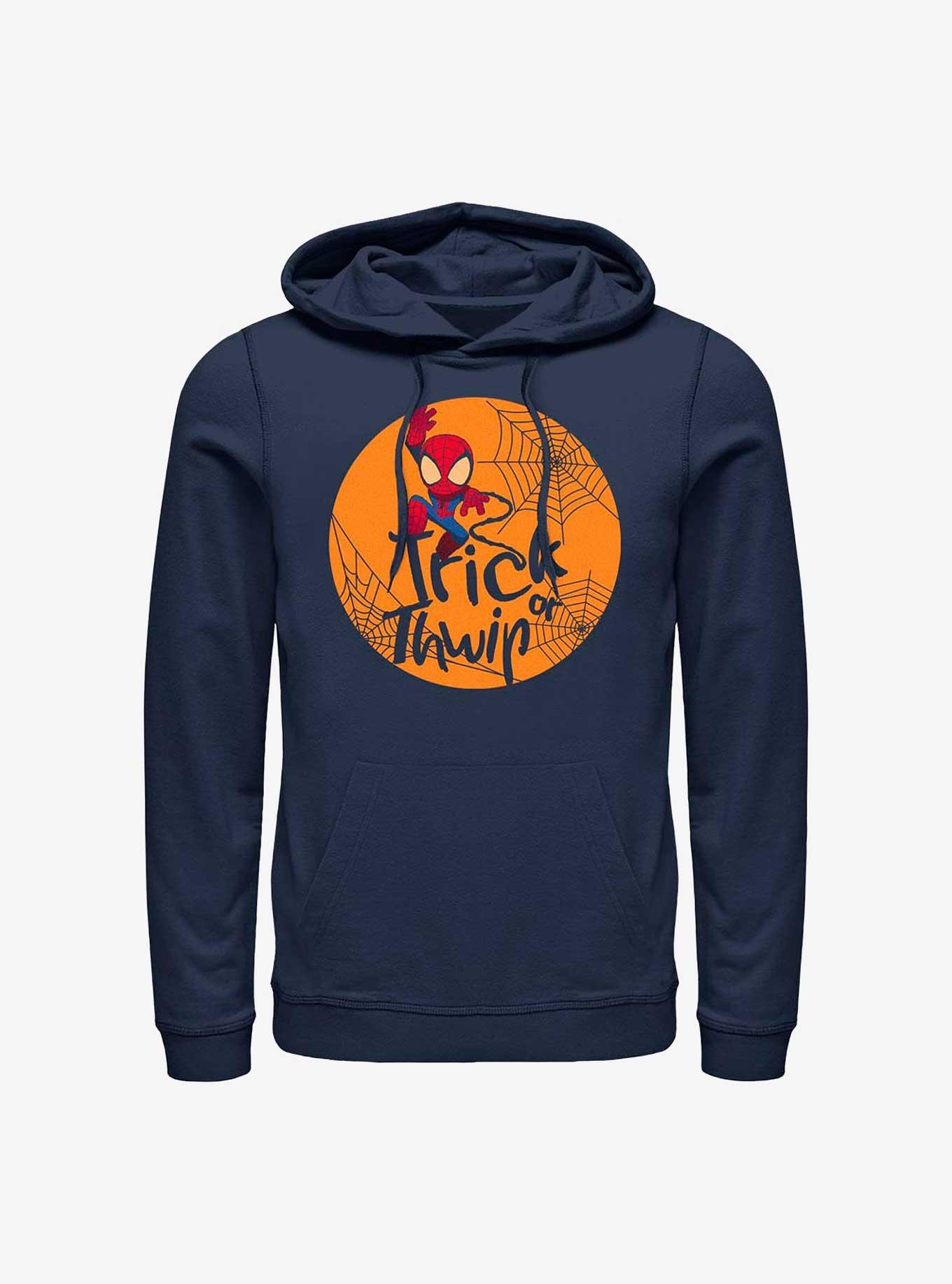 Marvel Spider-Man Halloween Trick Or Thwip Hoodie - Blue | Hot Topic