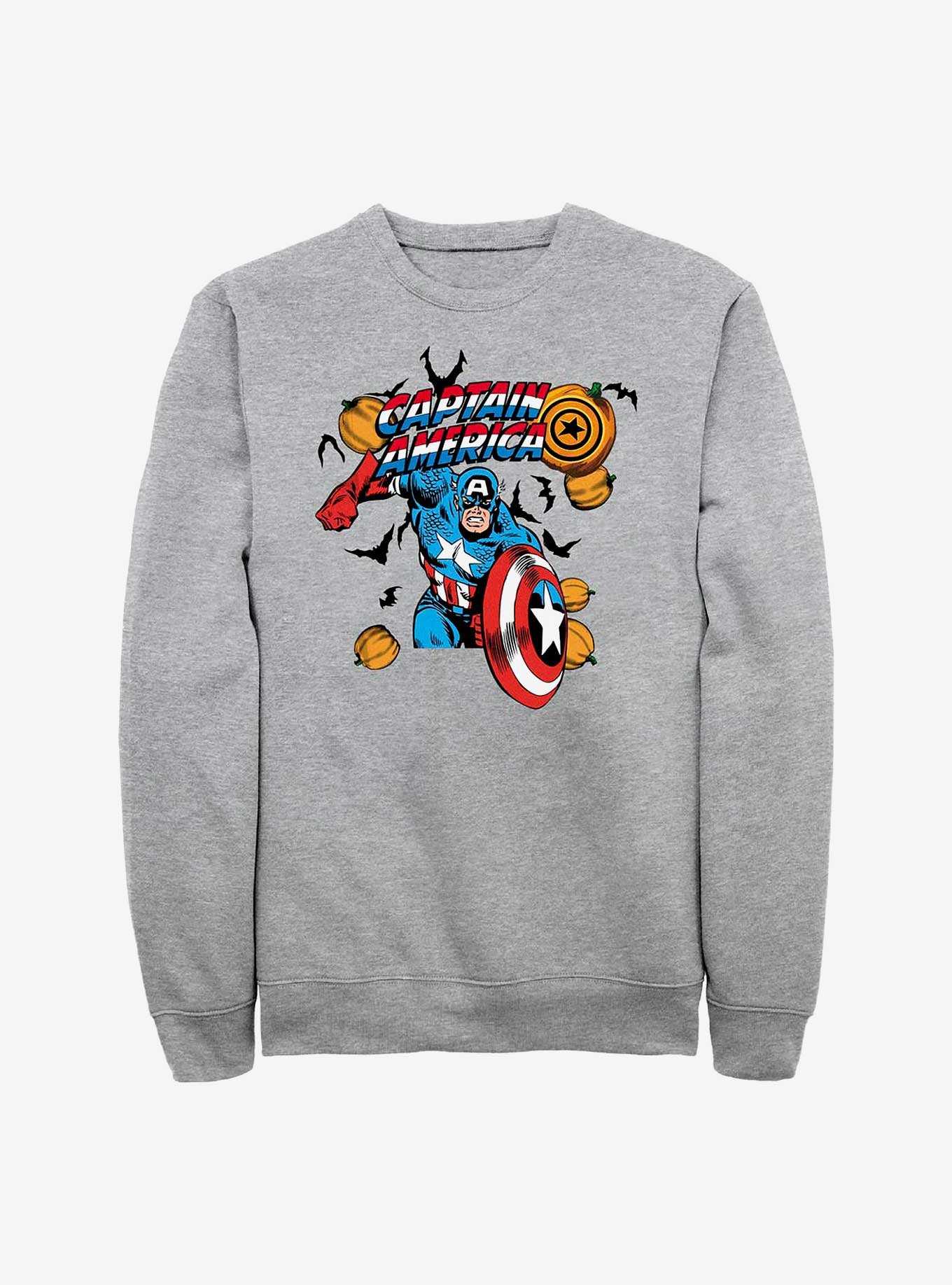 Marvel Captain America Pumpkins Sweatshirt, ATH HTR, hi-res