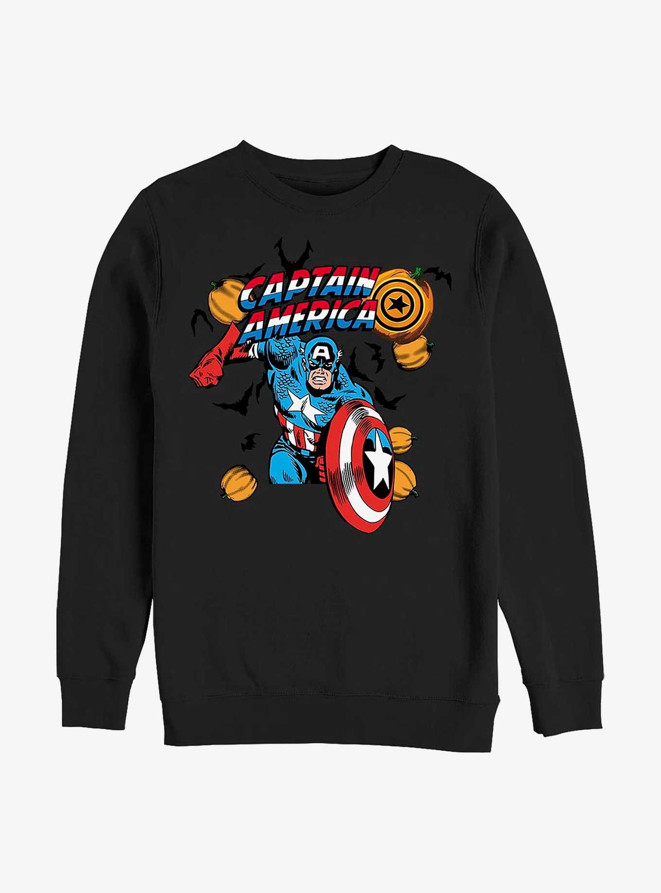 Marvel Captain America Pumpkins Sweatshirt, BLACK, hi-res