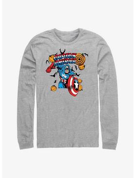 Marvel Captain America Pumpkins Long-Sleeve T-Shirt, ATH HTR, hi-res