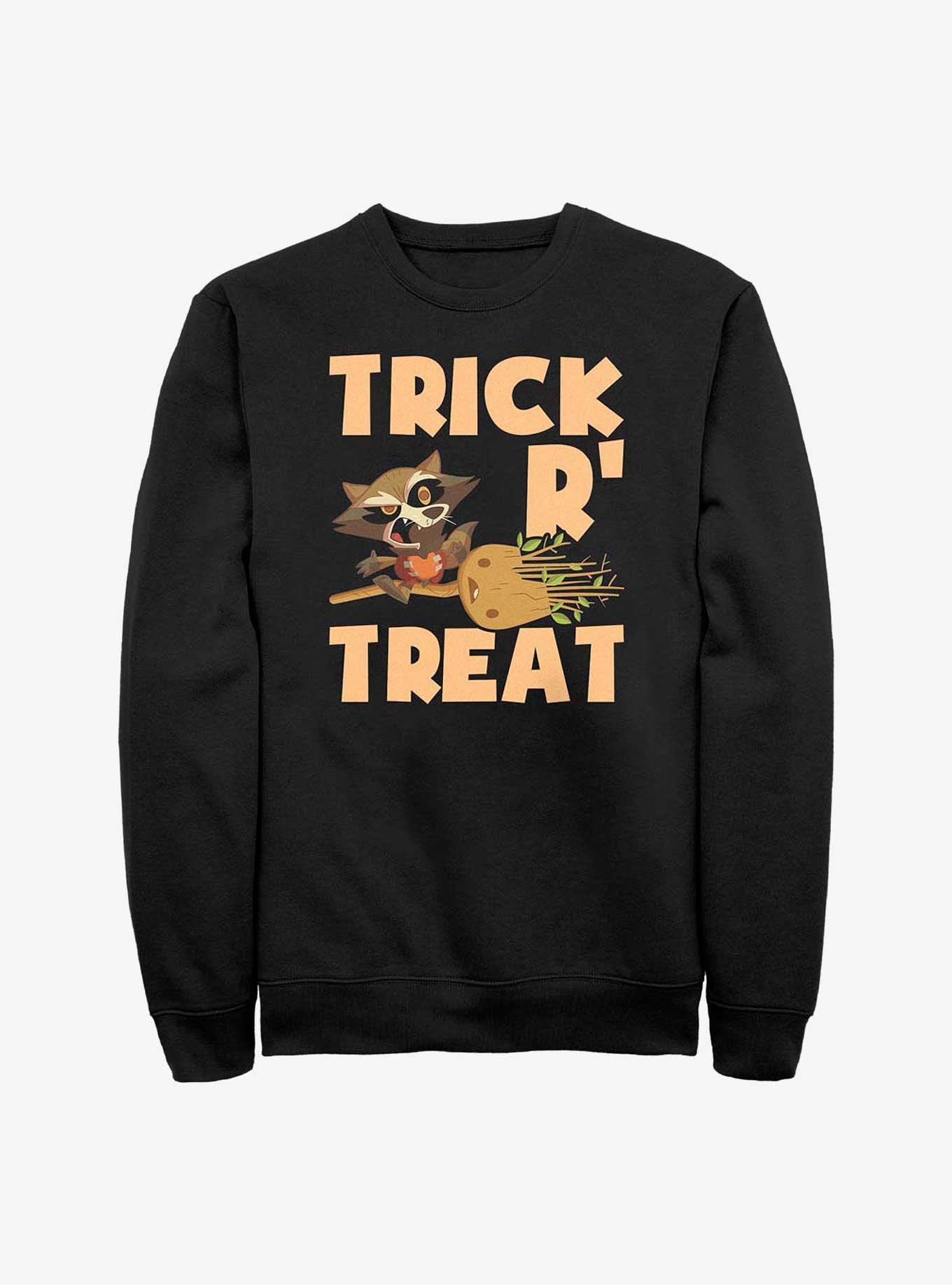 Marvel Guardians Of The Galaxy Witch Rocket & Groot Sweatshirt, BLACK, hi-res