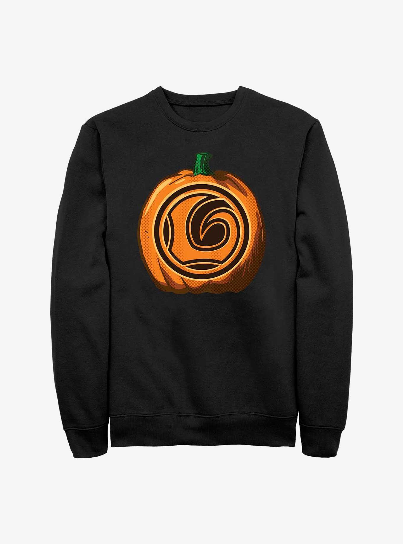 Marvel Loki Pumpkin Logo Sweatshirt, BLACK, hi-res