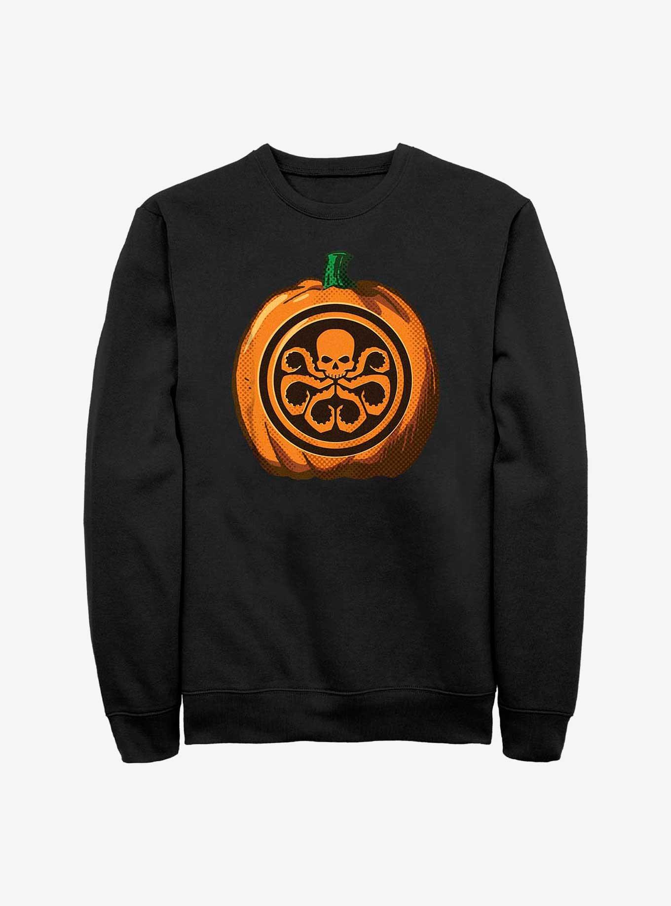 Marvel Hydra Skull Pumpkin Logo Sweatshirt, BLACK, hi-res