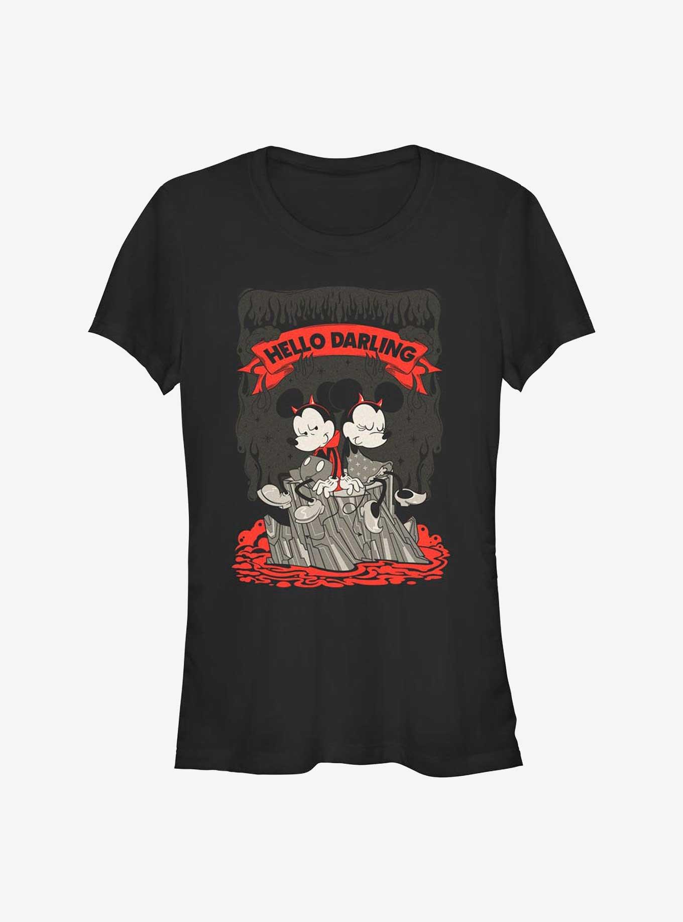 Disney Mickey Mouse & Minnie Mouse Devilish Hello Darling Girls T-Shirt, BLACK, hi-res