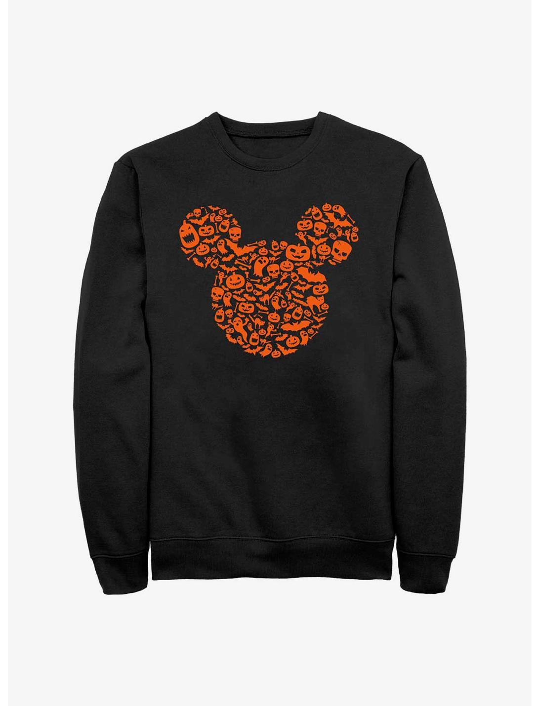 Disney Mickey Mouse Ears Halloween Icons Sweatshirt, BLACK, hi-res