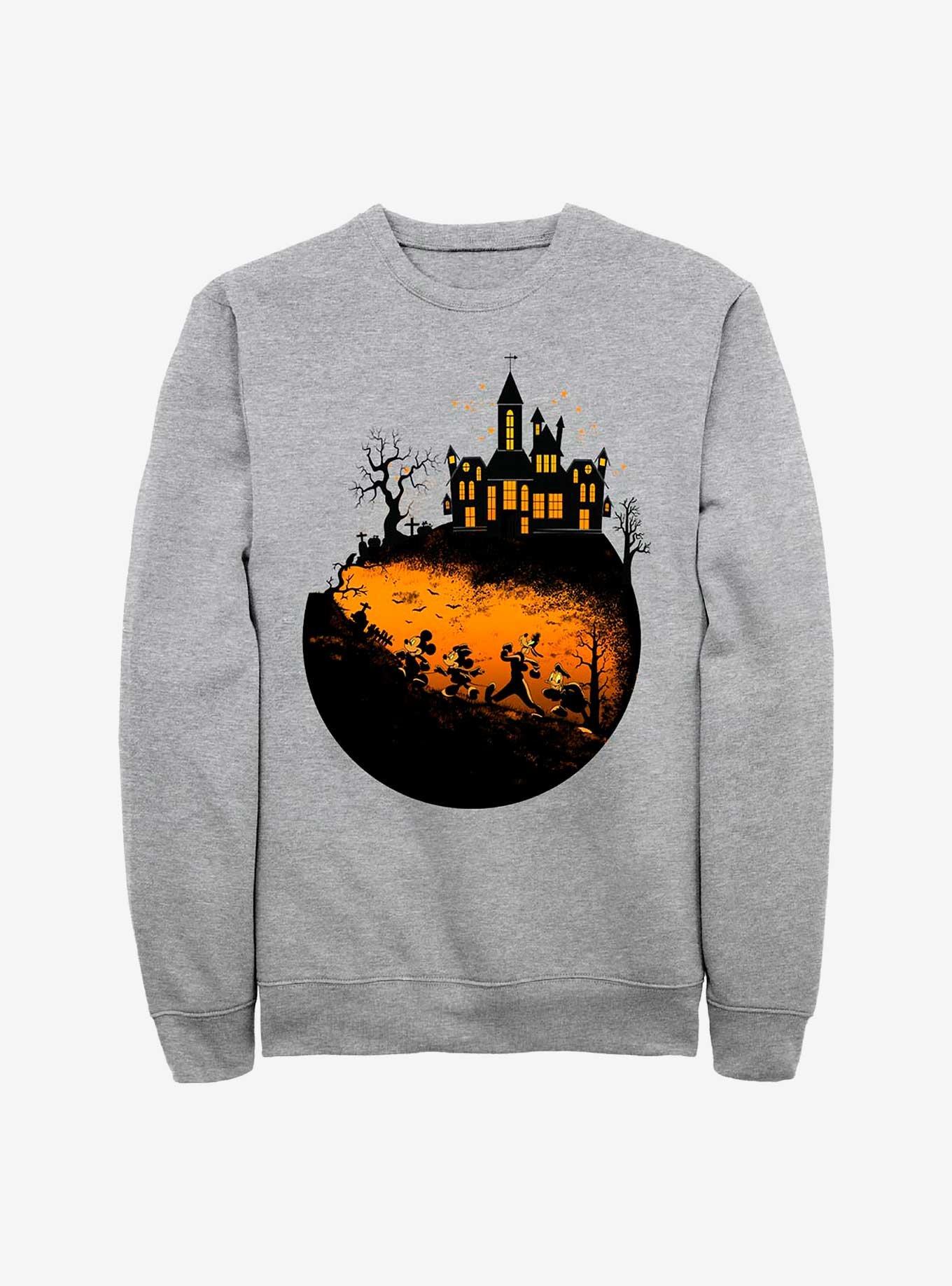 Disney Mickey Mouse Haunted Halloween Sweatshirt, ATH HTR, hi-res