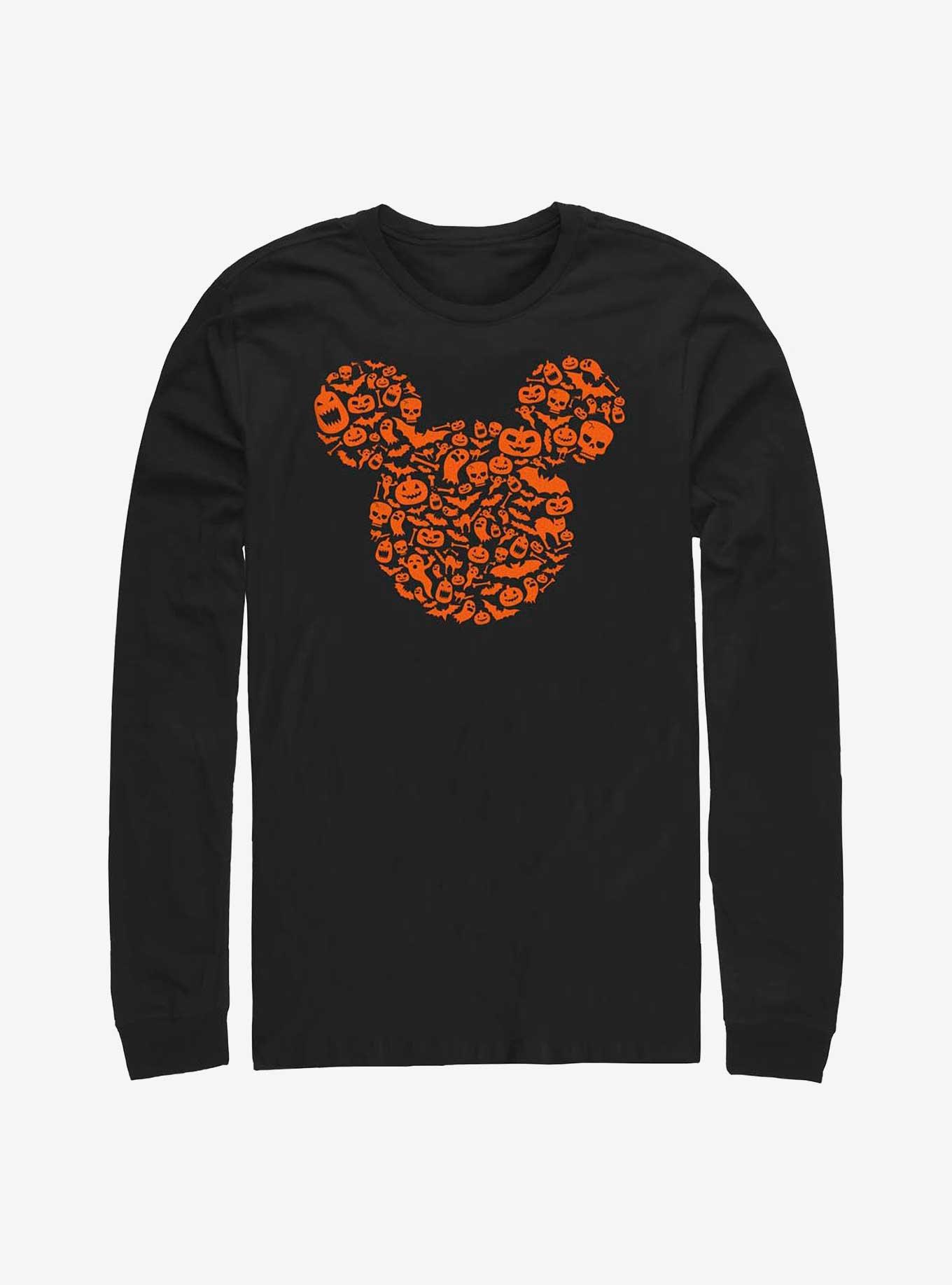 Disney Mickey Mouse Ears Halloween Icons Long-Sleeve T-Shirt, BLACK, hi-res